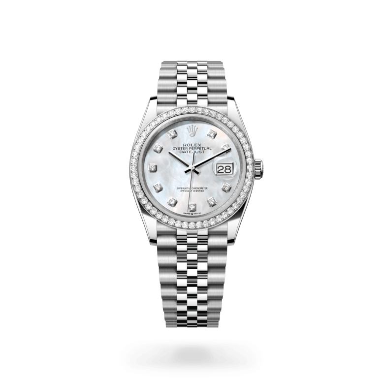 Rolex Datejust 36, M126284RBR-0011, 36mm, Wit Rolesor - een combinatie van Oystersteel en witgoud