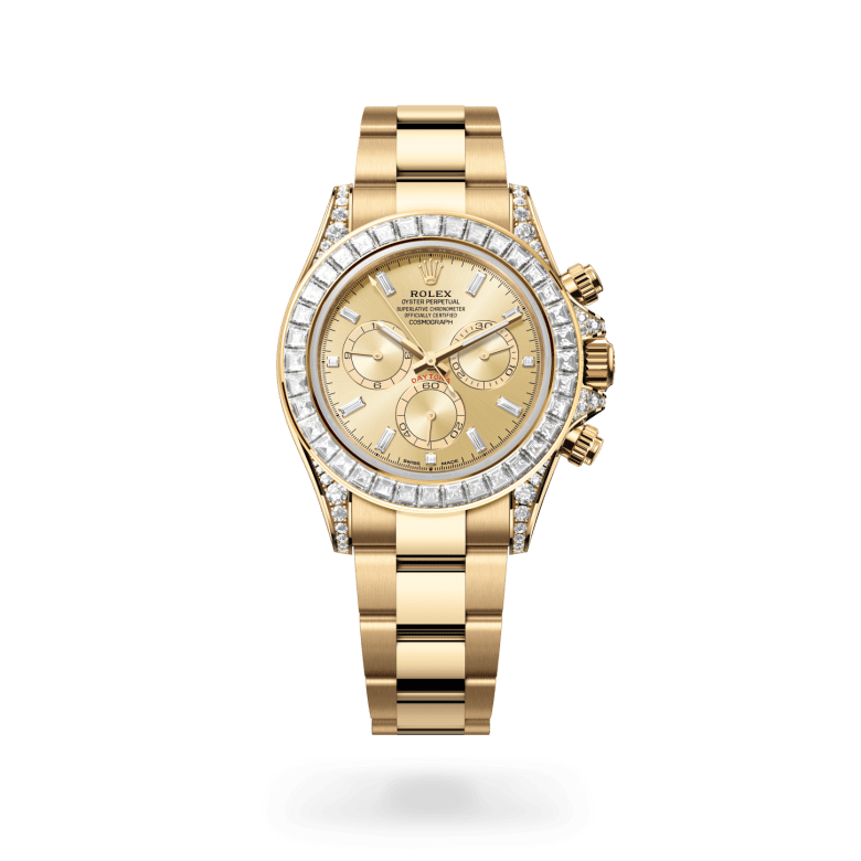 Rolex Cosmograph Daytona, M126598TBR-0001, 40mm, 18 kt geelgoud met bandaanzetten bezet met diamanten