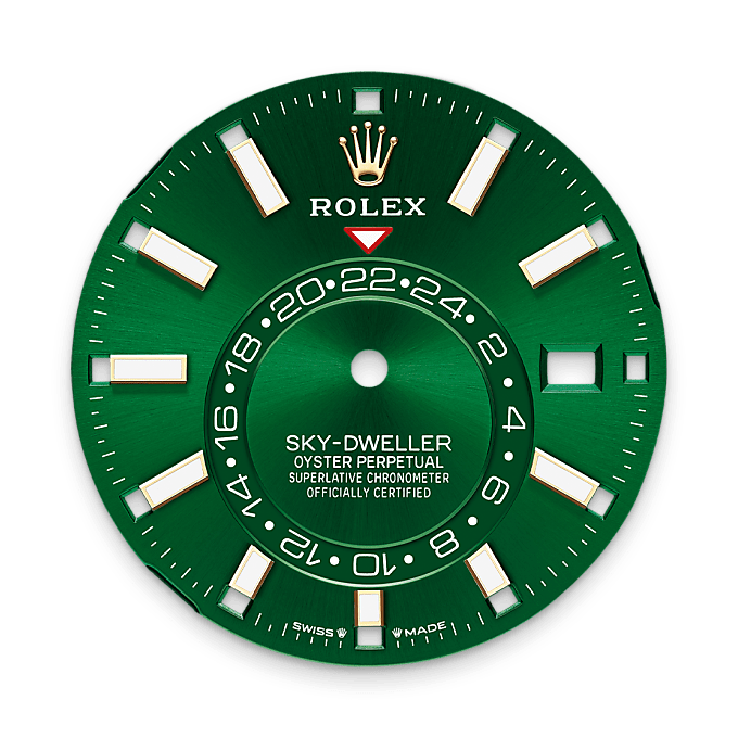 Heldergroene wijzerplaat