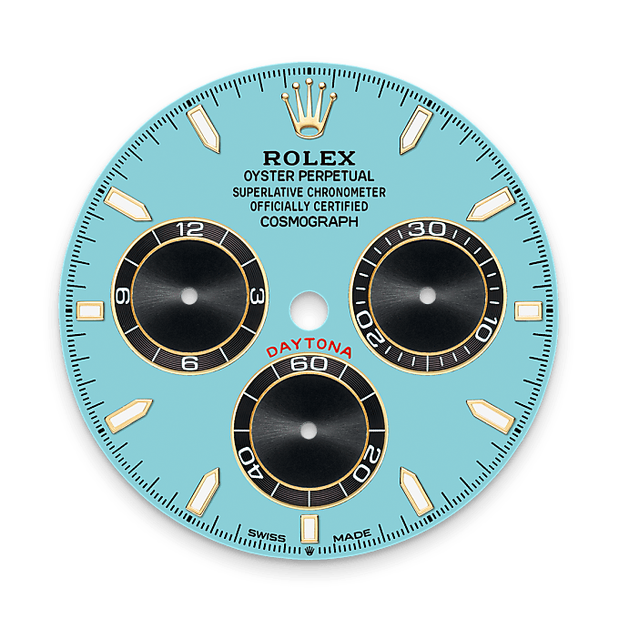 Turquoiseblauwe wijzerplaat
