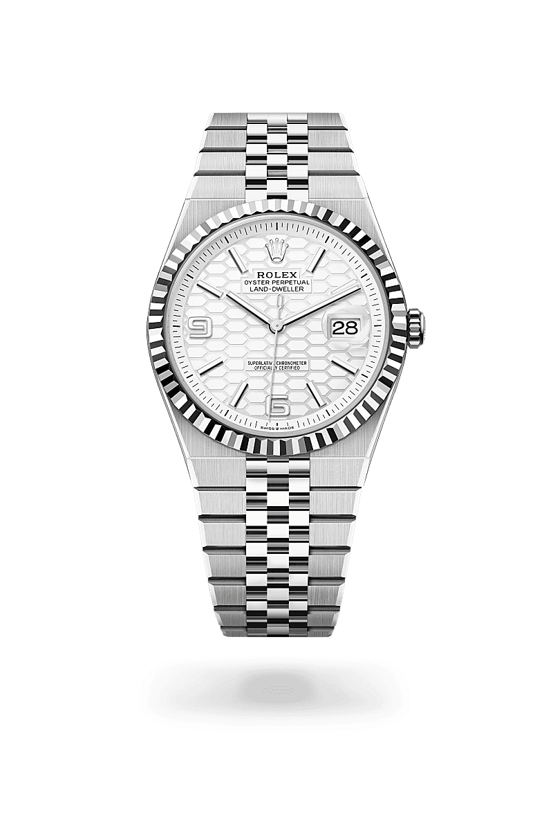 Rolex Land-Dweller 40, M127334-0001, 40mm, Wit Rolesor - een combinatie van Oystersteel en witgoud