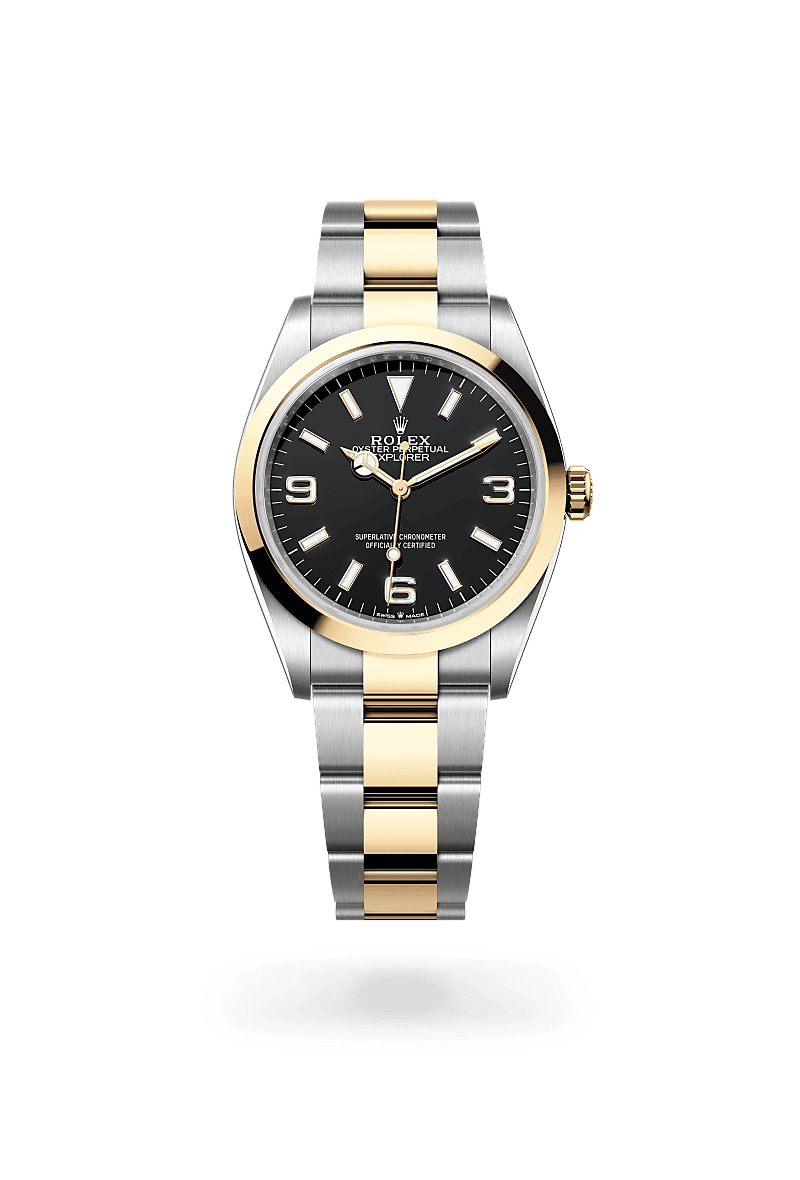 Rolex Explorer 36, M124273-0001, 36mm, Geel Rolesor - een combinatie van Oystersteel en geelgoud