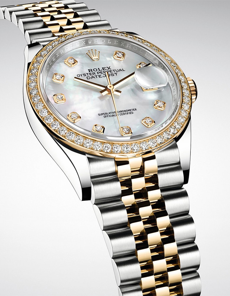 Rolex Datejust oyster 31mm oystersteel everose-gold met diamanten Rolex dameshorloge m278381rbr-0032